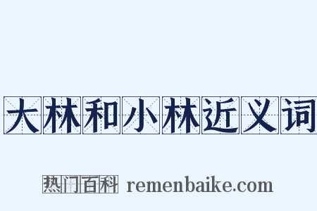 大林和小林近义词是什么意思的图片